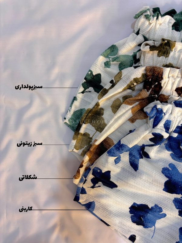 ست کراپ و شلوارک رومی - Image 4